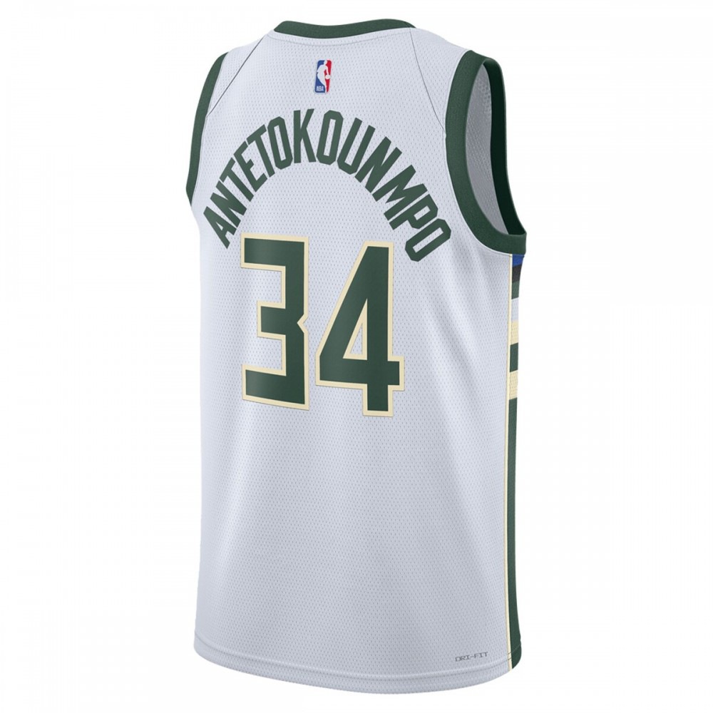 Giannis Antetokounmpo Milwaukee Bucks Unisex 2022/23 Swingman Jersey - Association Edition - White-Pro Kit Vault | Brand New 26/27 Sports Jerseys